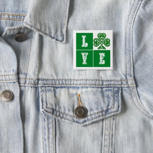 Liebe Celtic Kleeblatt Hearts Button (Beispiel)