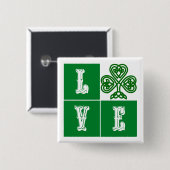 Liebe Celtic Kleeblatt Hearts Button (Vorne & Hinten)