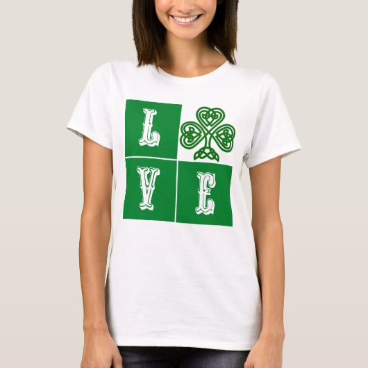 Liebe Celtic Kleeblatt Hearts T-Shirt (Vorderseite)