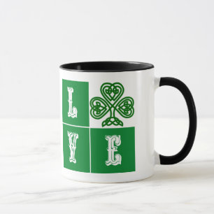 Liebe Celtic Kleeblatt Hearts Tasse