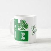 Liebe Celtic Kleeblatt Herz Irland Motto Kaffeetasse (Vorderseite Links)