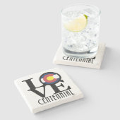 LIEBE Centennial Colorado Steinuntersetzer (Seitenansicht)