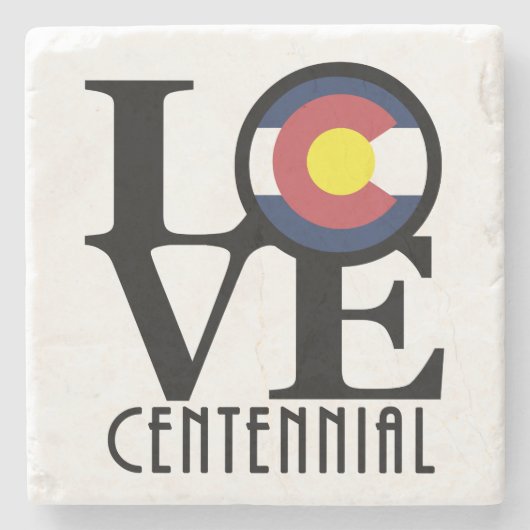 LIEBE Centennial Colorado Steinuntersetzer (Vorderseite)