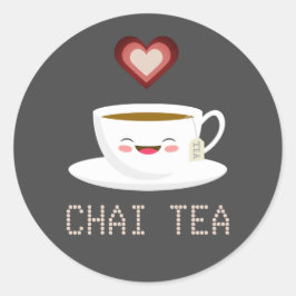 Liebe Chai Tea Runder Aufkleber
