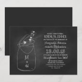 Liebe Chalkboard Herzen Mason Jar Probe Dinner Einladung (Vorne/Hinten)
