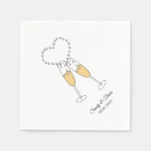 Liebe & Champagne Cocktail Napkin Serviette (Vorderseite)