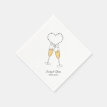 Liebe & Champagne Cocktail Napkin