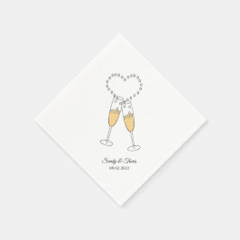 Liebe & Champagne Cocktail Napkin Serviette