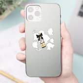 Liebe Champagne Flasche Schwarzer Bogen Aufkleber (Telefon)