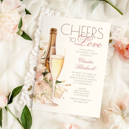 Liebe Champagner-Brautparty Einladung