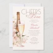Liebe Champagner-Brautparty Einladung (Vorderseite)