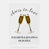 Liebe Champagnerbrille Acrylschild (Vorderseite)