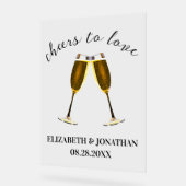 Liebe Champagnerbrille Acrylschild (Winkel)