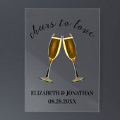 Liebe Champagnerbrille Acrylschild