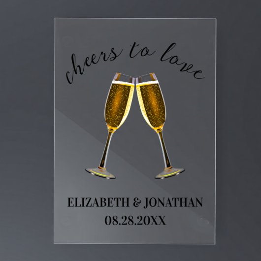 Liebe Champagnerbrille Acrylschild