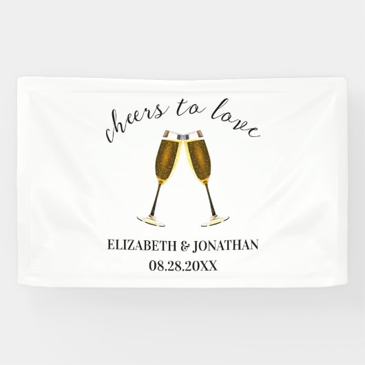 Liebe Champagnerbrille Banner (Horizontal)