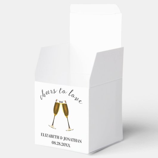 Liebe Champagnerbrille Geschenkschachtel (Geöffnet)