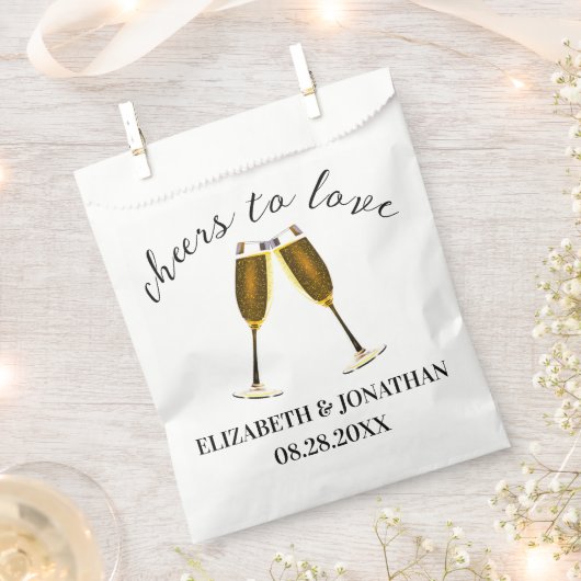 Liebe Champagnerbrille Geschenktütchen (Ausgeschnitten)