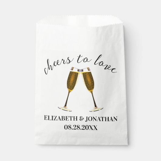 Liebe Champagnerbrille Geschenktütchen (Vorderseite)
