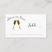 Liebe Champagnerbrille Hochzeitsempfang Platzkarte (Vorderseite)