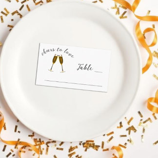 Liebe Champagnerbrille Hochzeitsempfang Platzkarte