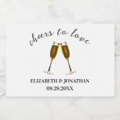 Liebe Champagnerbrille Schaumweinetikett (Einzelnes Label)