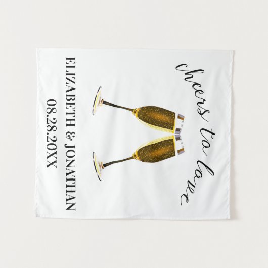 Liebe Champagnerbrille Wandteppich (Vorderseite (Horizontal))