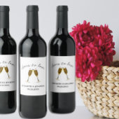 Liebe Champagnerbrille Weinetikett