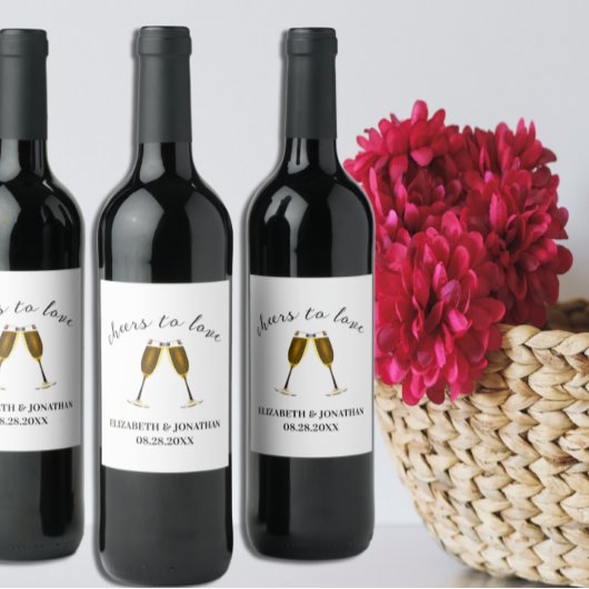 Liebe Champagnerbrille Weinetikett