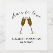 Liebe Champagnerbrille Weinetikett (Einzelnes Label)
