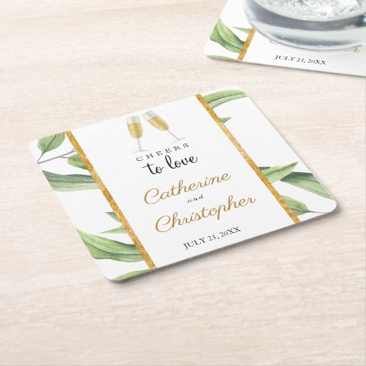 Liebe Champagnergrün Rechteckiger Pappuntersetzer (angewinkelt)