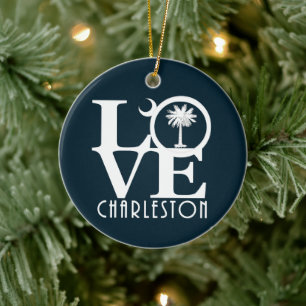LIEBE Charleston SC Keramik Ornament