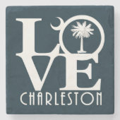 LIEBE Charleston SC Steinuntersetzer (Vorderseite)