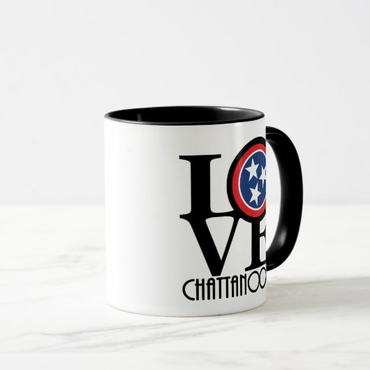 LIEBE Chattanooga Tennessee 15oz Tasse (VorderseiteRechts)