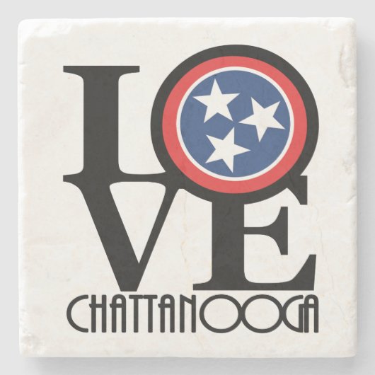 LIEBE Chattanooga Tennessee Steinuntersetzer (Vorderseite)