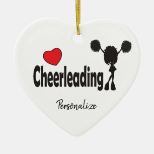 Liebe Cheerleading Red Heart Keramik Ornament