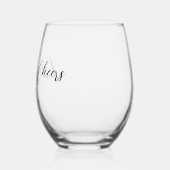 Liebe & Cheers Typografie Geschenkbrille Weinglas Ohne Stiel (Links)