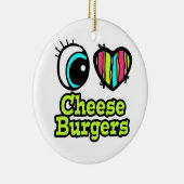 Liebe Cheeseburgers Keramik Ornament (Rechts)