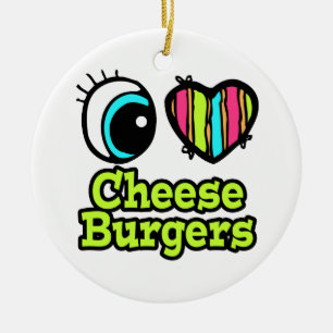 Liebe Cheeseburgers Keramik Ornament