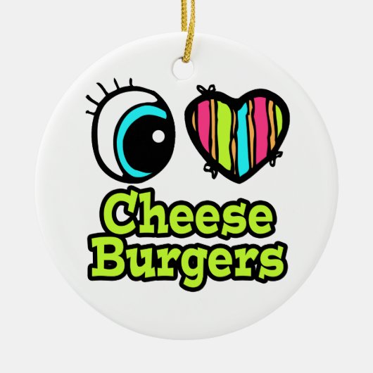 Liebe Cheeseburgers Keramik Ornament (Vorne)