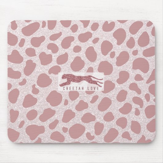 Liebe Cheetah - Rosa Glitzer Mousepad (Vorne)