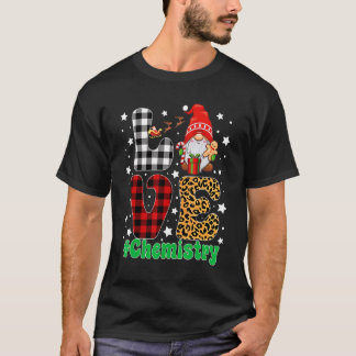 Liebe Chemie Gnome Weihnachtsleopard Karierten Wei T-Shirt
