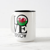 LIEBE Chepstow Wales 15oz Zweifarbige Tasse (Vorderseite Links)