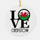 LIEBE Chepstow Wales Keramik Ornament (Vorne)