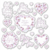 Liebe Cherry Blossom Custom Cut Vinyl Stickers Aufkleber (Vorderseite)