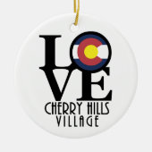 LIEBE Cherry Hills Village Colorado Keramik Ornament (Vorne)