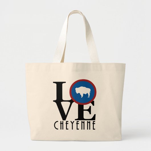 LIEBE Cheyenne WY Jumbo Stoffbeutel (Vorne)