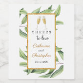 Liebe Chic Sparkling Botanische Hochzeit Weinetikett (Einzelnes Label)
