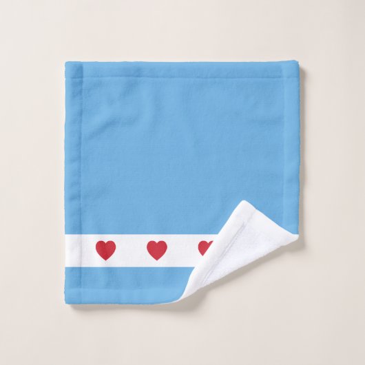 Liebe Chicago | Badetücher - Set | Blau (Waschlappen)