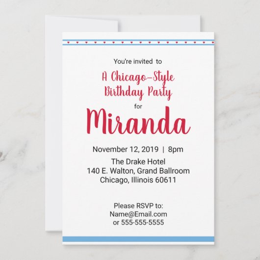 Liebe Chicago | Einladung (Vorderseite)